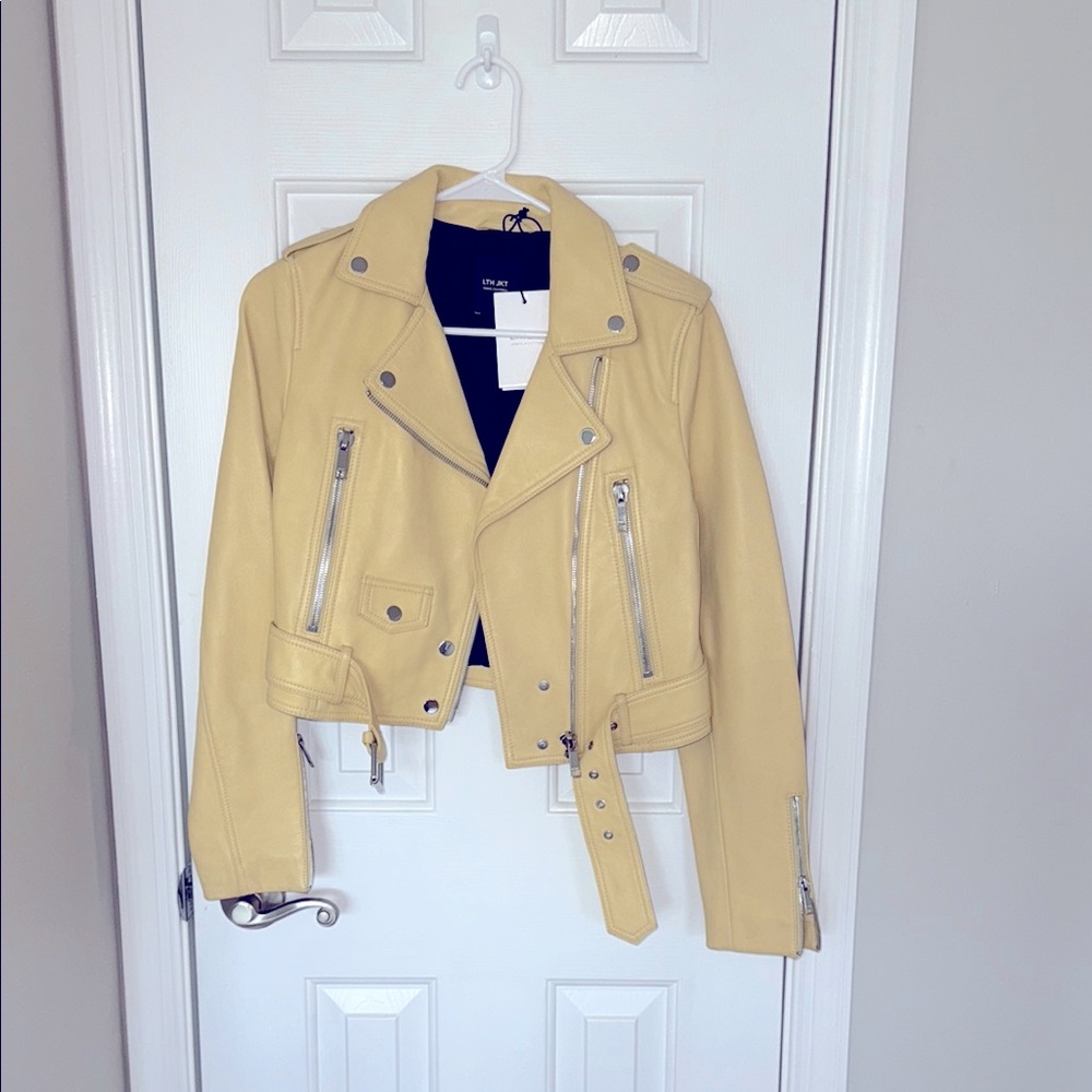 Butter Yellow Biker Jacket